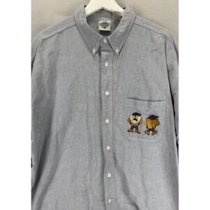 Vintage ACME Clothing Denim Men's Sz XL Tasmanian Devil Embroidered Pocket Shirt